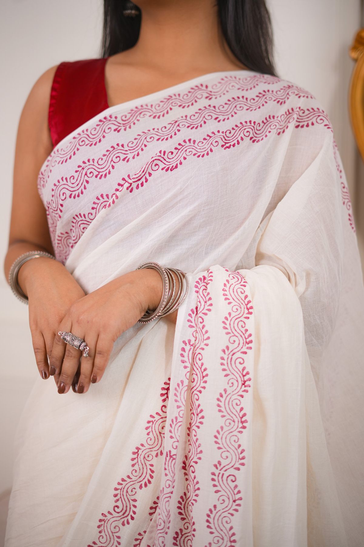 Alpona Cotton Saree - Image 2