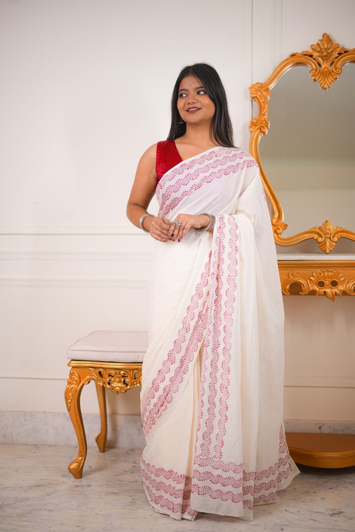 Alpona Cotton Saree - Image 5