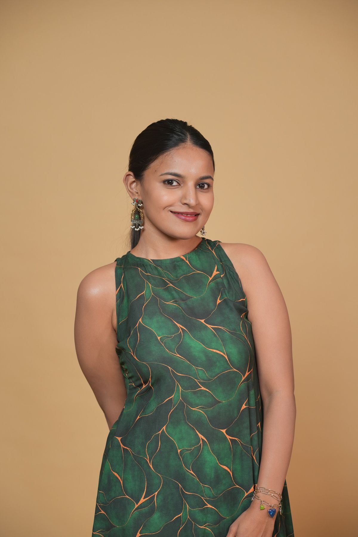 Emerald Leaf Halter Gown - Image 4