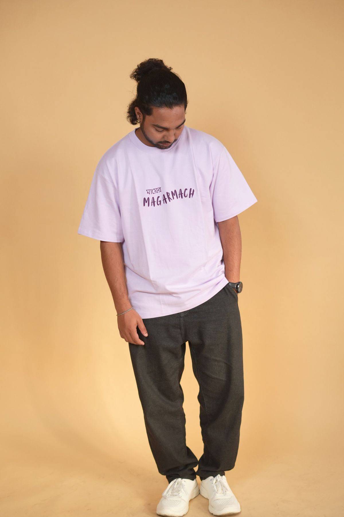 Magarmach Lavender Printed Oversized Tshirt - Image 3
