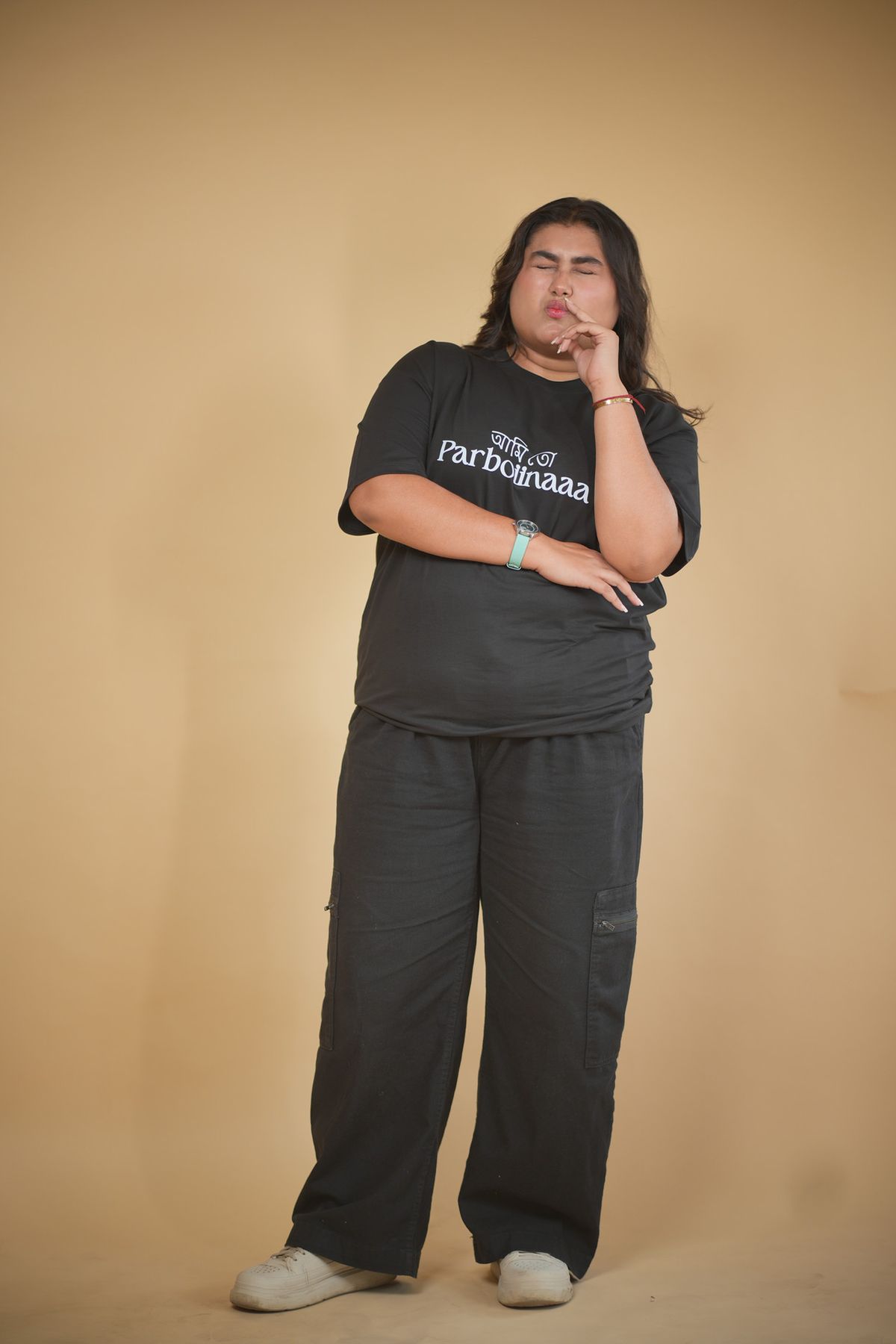 Parboina Black Printed Oversized Tshirt - Image 5