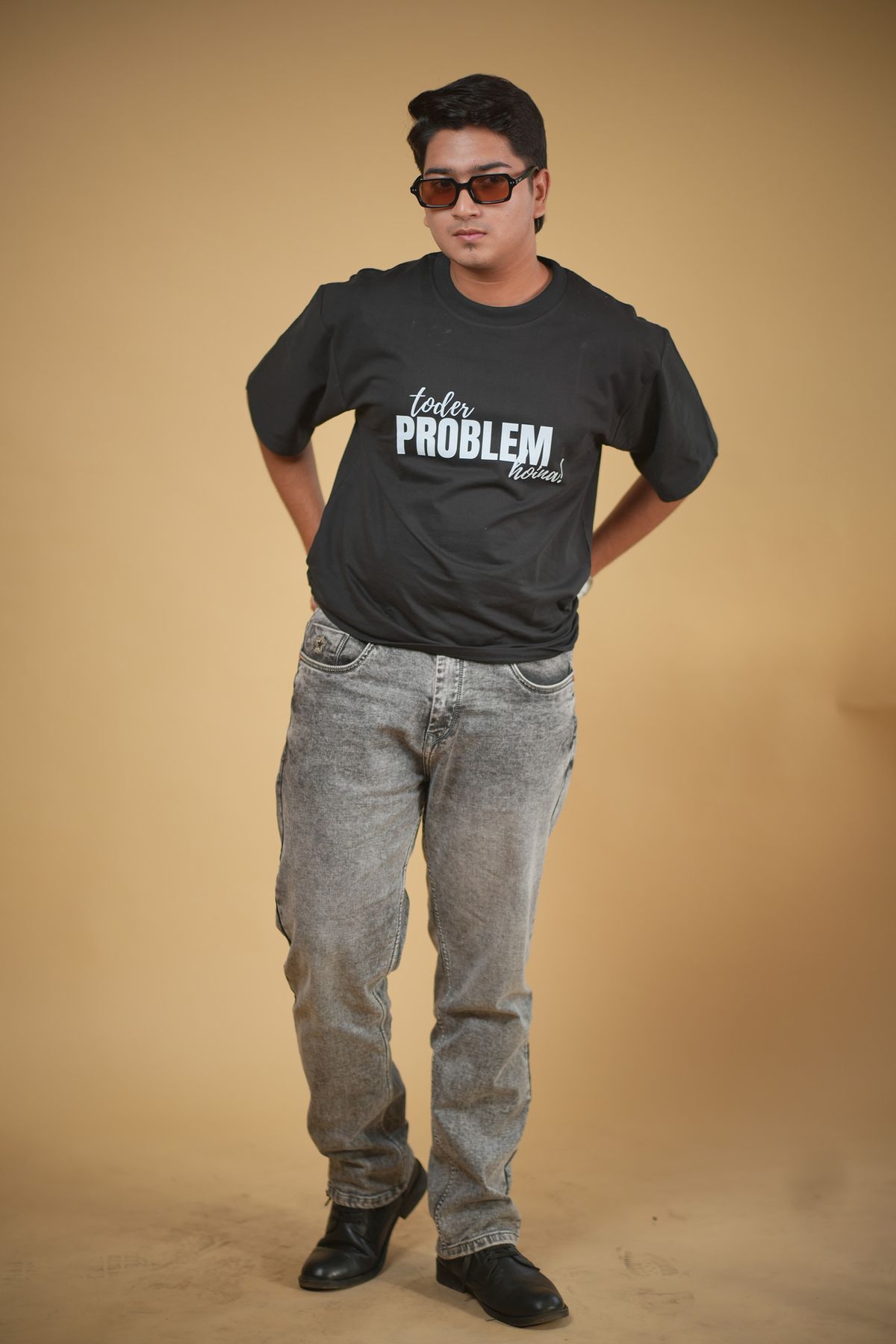 Problem Hoina Black Printed Oversized Tshirt - Image 3