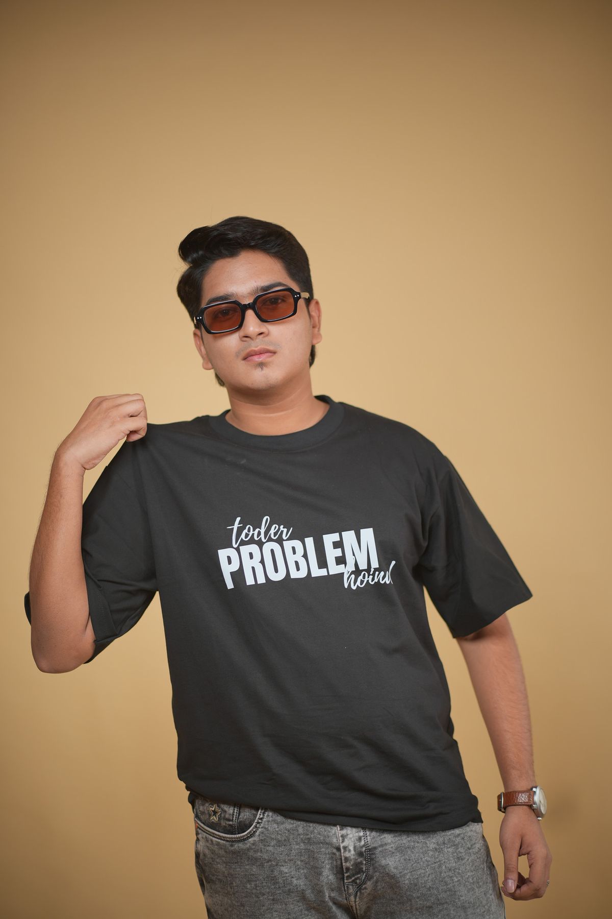 Problem Hoina Black Printed Oversized Tshirt - Image 4